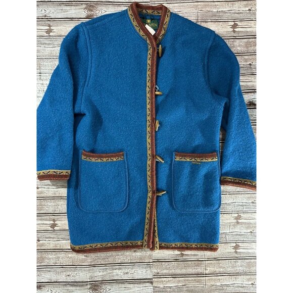 Giesswein Sweaters - Giesswein Boiled wool long coat color blue size 38 EU / 6 US Vtg made Austria